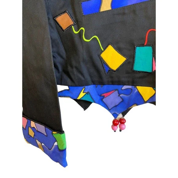 VTG SILKSCAPES Embroidered Artsy Whimsy Art To Wear Teapot Mad Hatter CUSTOM - Picture 3 of 16